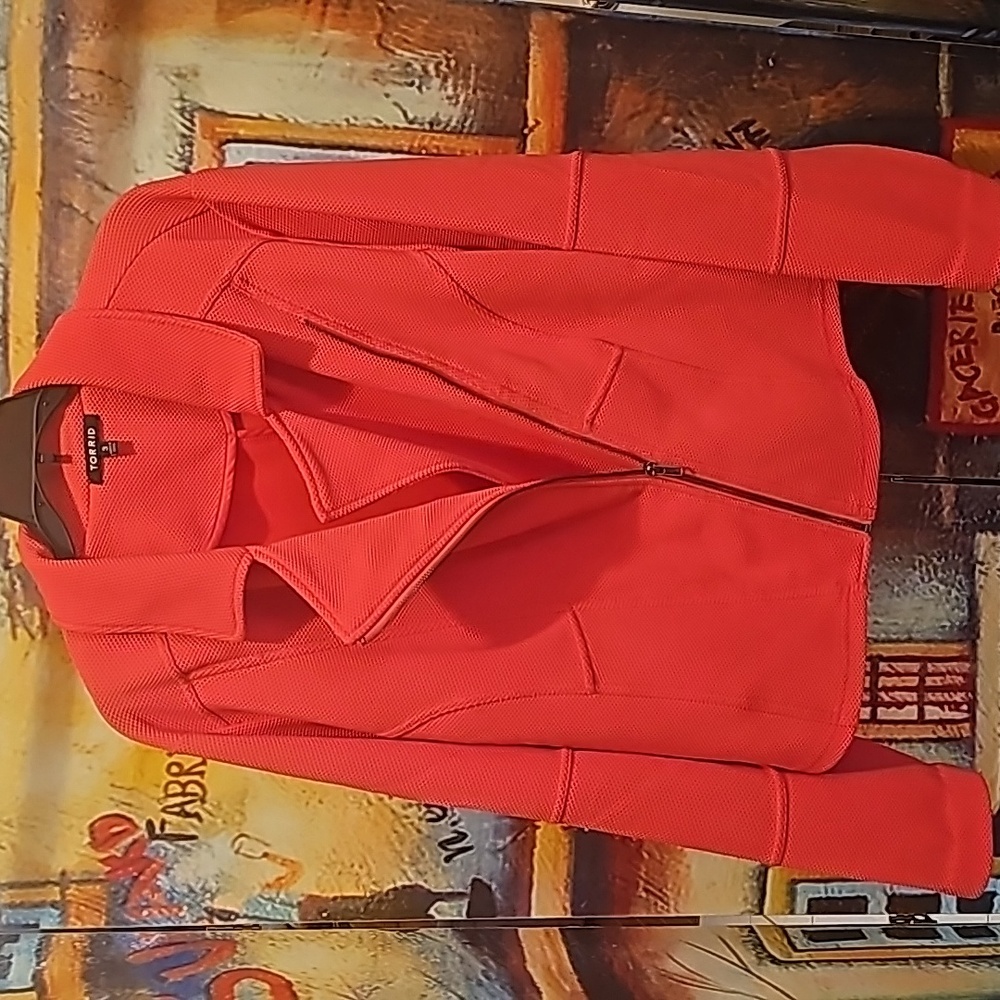 Torrid 3xl Salmon Colored Jacket EUC - Picture 3 of 4